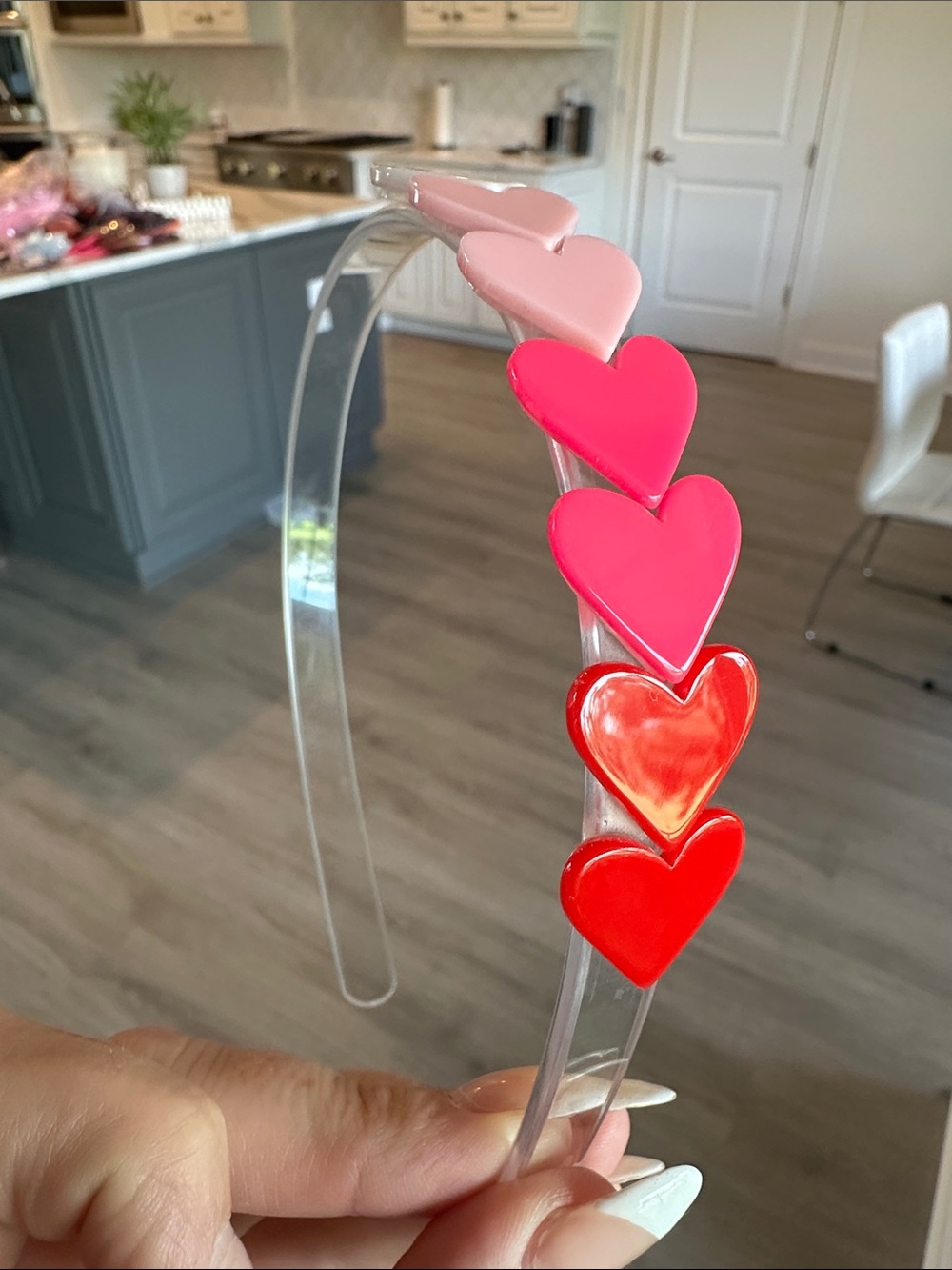Heart Accent Kids Headband in Pink & Red - Unbranded